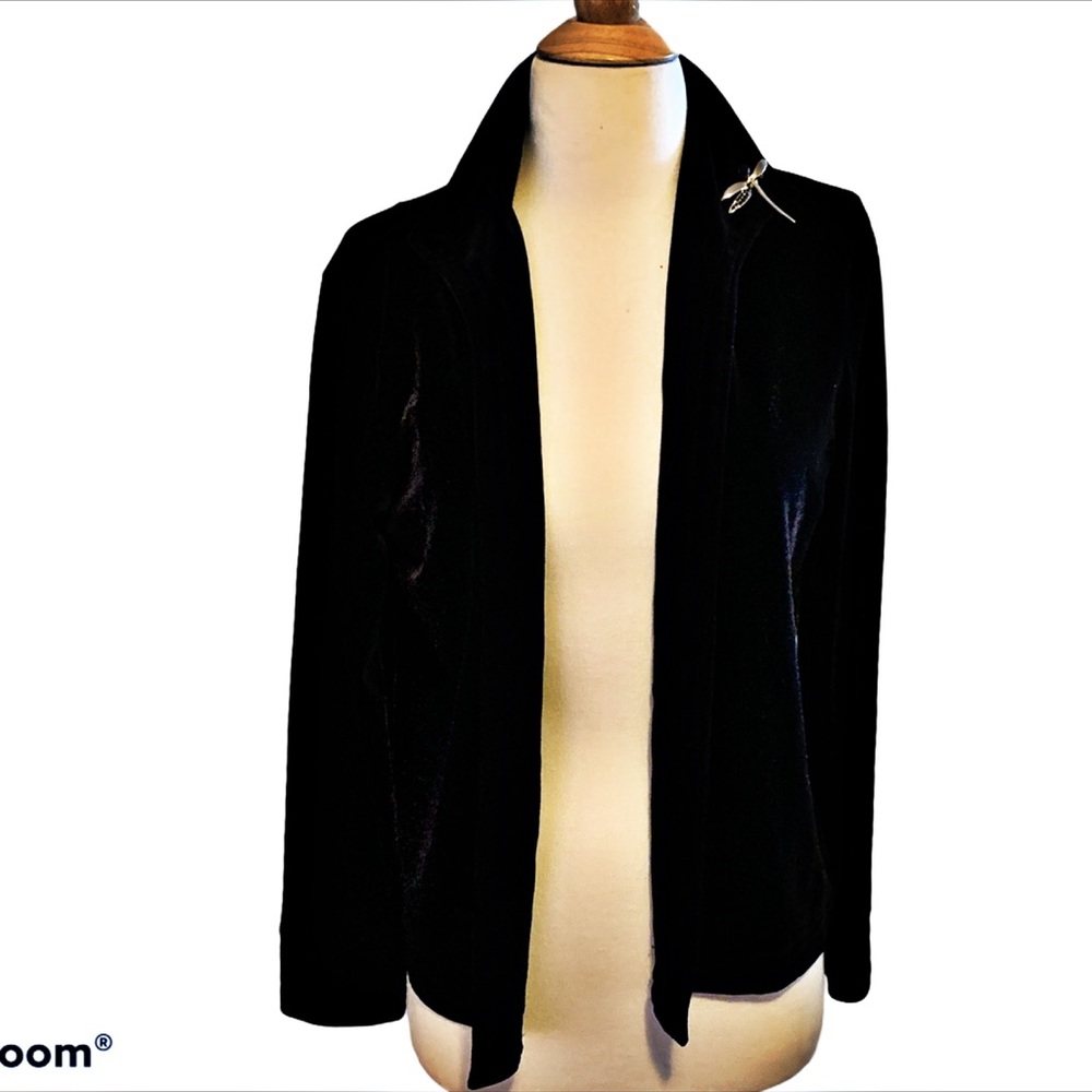 Harvé Benard Black Velvet Jacket, S